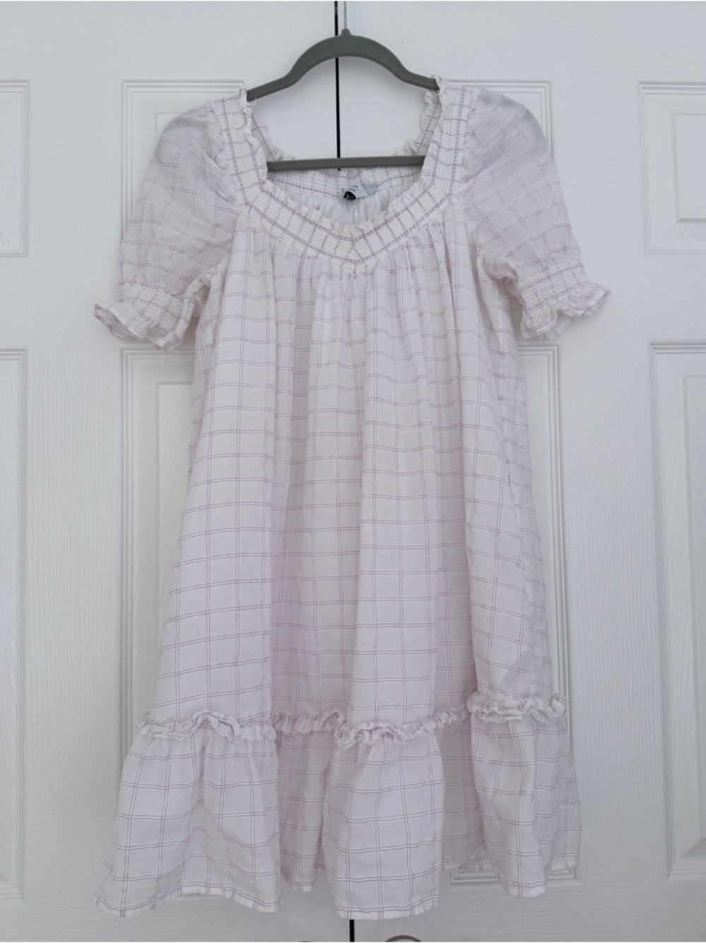 & Other Stories White and Purple Smocked Dress size XS Cottagecore Ruffles
